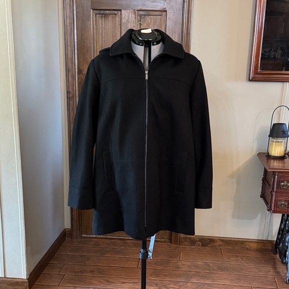 London Fog Tower Black Wool Coat - Picture 1 of 16